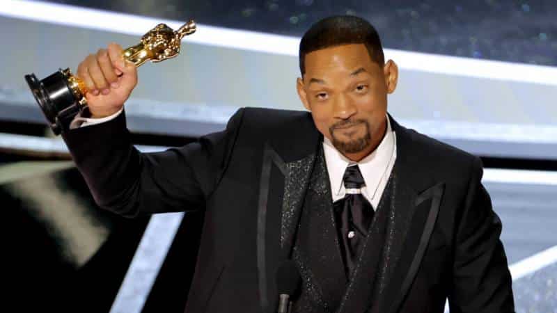 Will Smith recebendo o Oscar de Melhor Ator em 2022